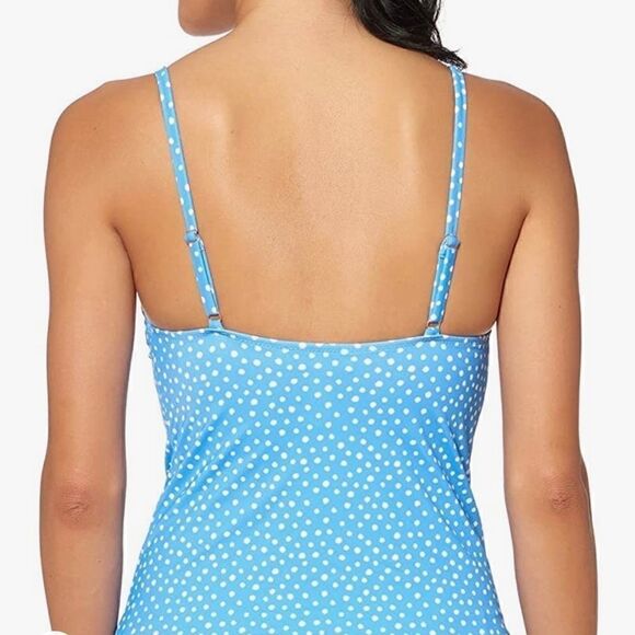 Jessica Simpson NWT blue and white polka dot tankini size S - Picture 2 of 16